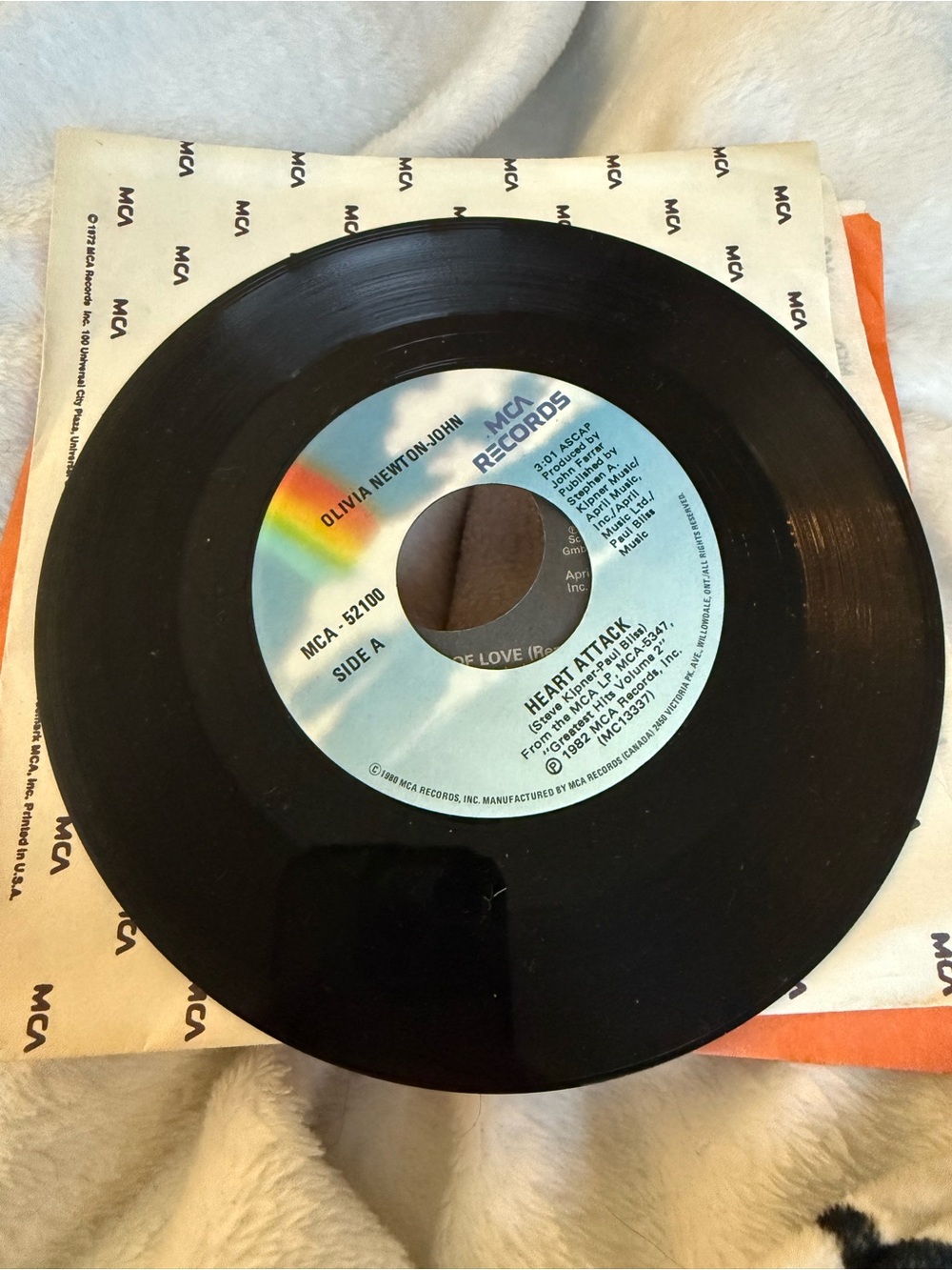 🌑 5/$12 Olivia Newton-John 7 Inch Single